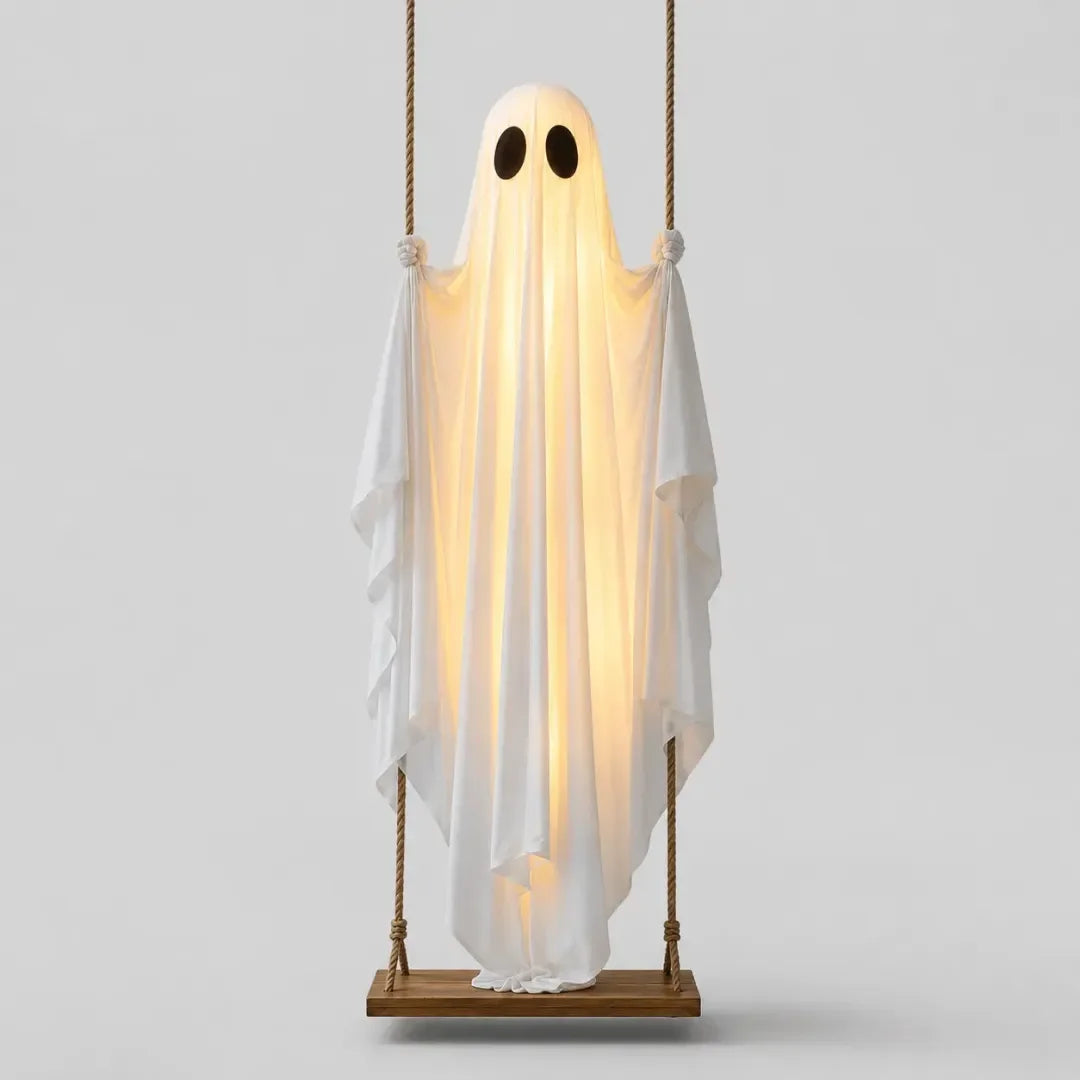 Hanging Ghost Halloween Decoration With LED Lights For Outdoor Decor