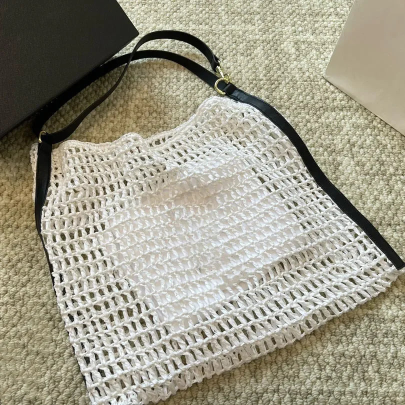 WKwk Icare Maxi Tote Evening Handbag Raffia Embroidered Straw