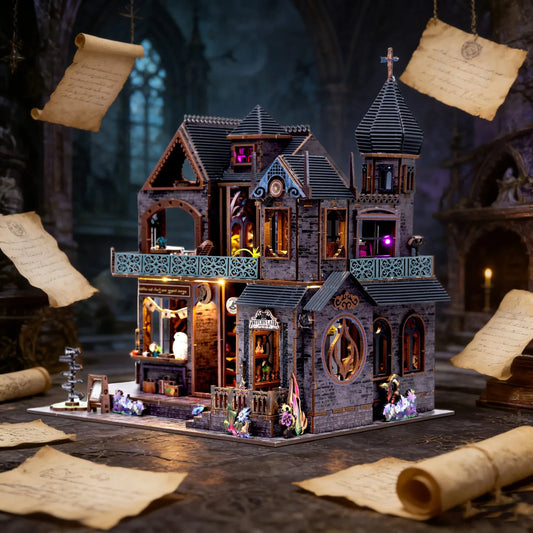 Aslowsnail 3D DIY Wooden Book Nook Kit Magical Dollhouse Model