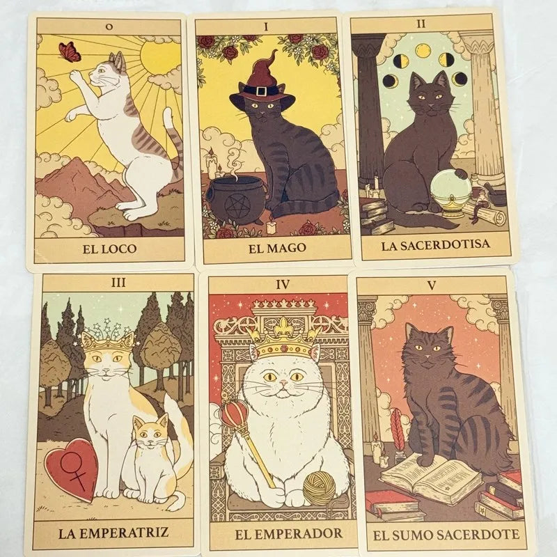 Tarot Of The Cats 78 Card Deck Spanish Edition For Divination