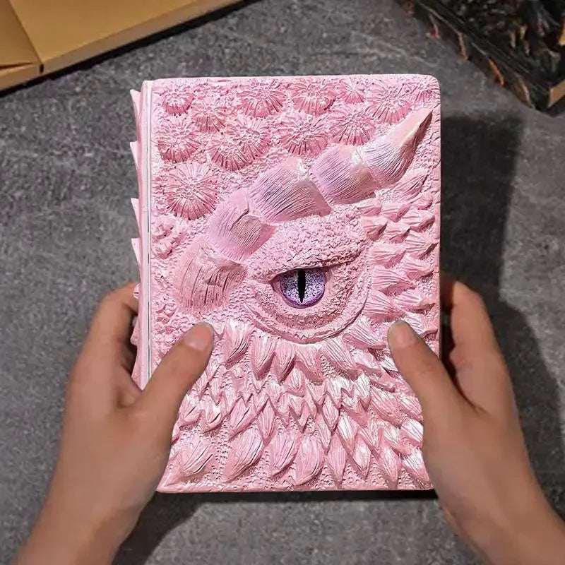 3D Dragon Eye Vintage Embossed Writing Journal For Dragon Lovers