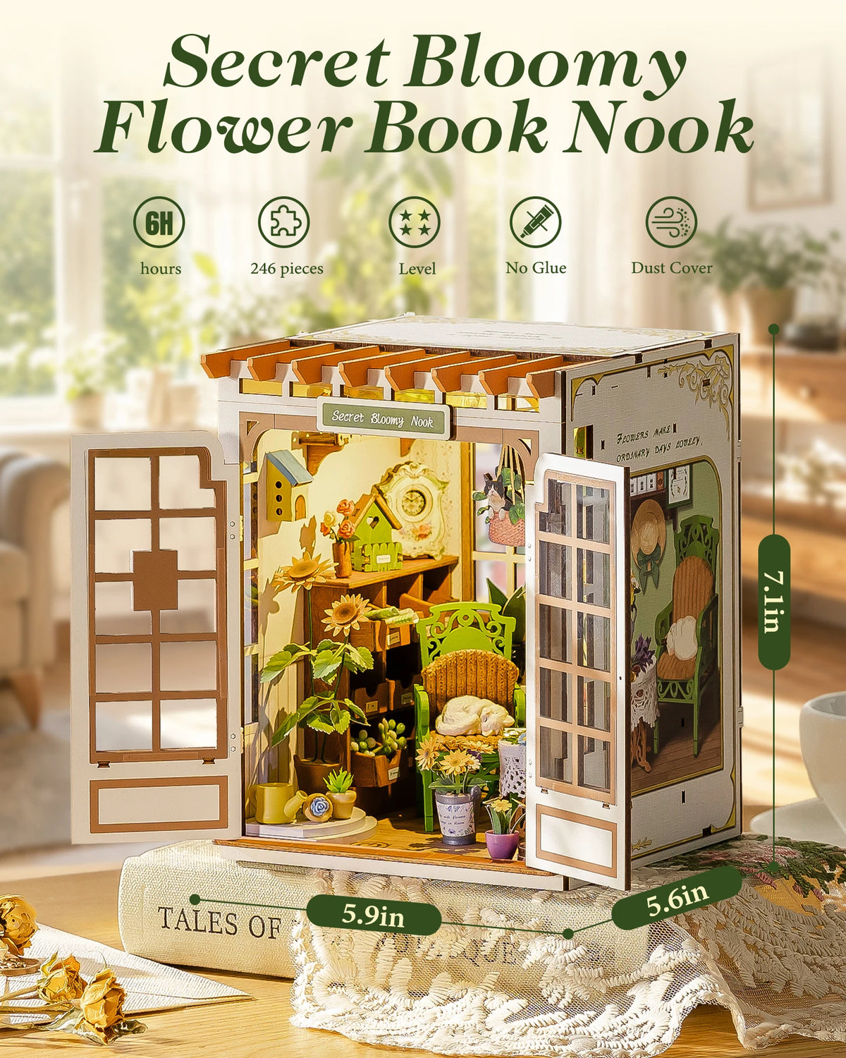 Rolife Book Nook Kit Mini Dollhouse Model Building Set