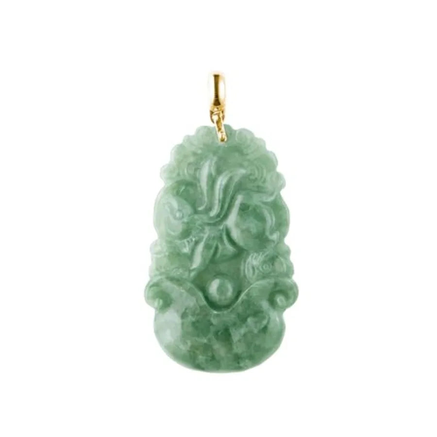 Natural Jade Necklace Real Jade Chinese Zodiac Charm Engraved Jewelry