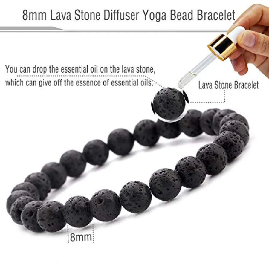 Natural Lava Rock Diffuser Bracelet For Men And Women