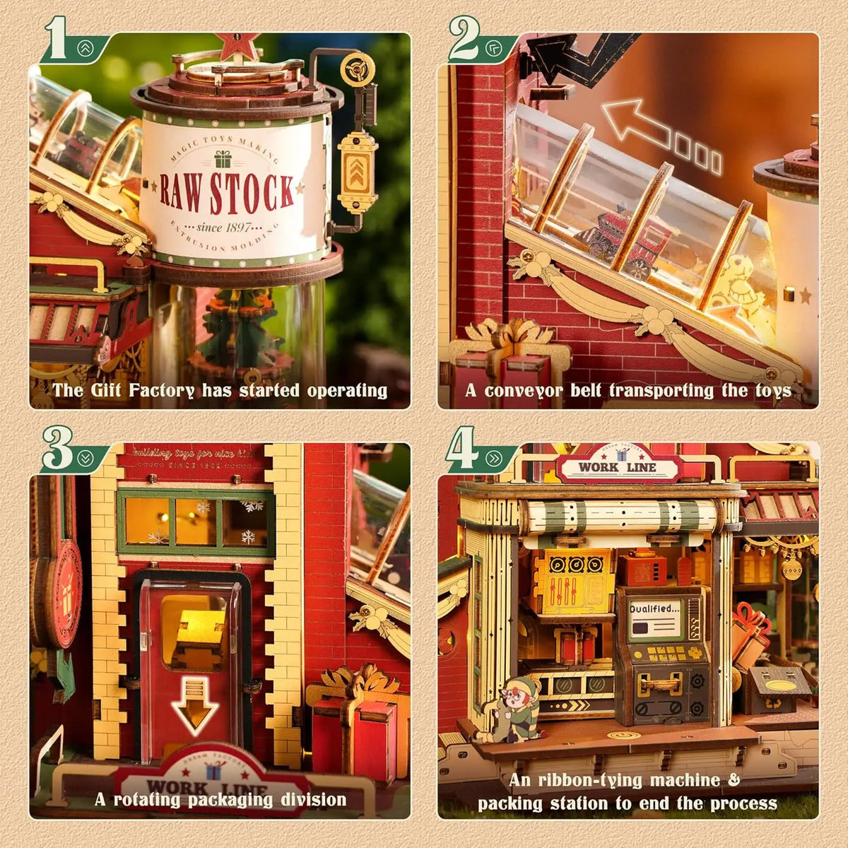 ROKR Wooden Mini Dollhouse 3D Puzzle Model Building Kit