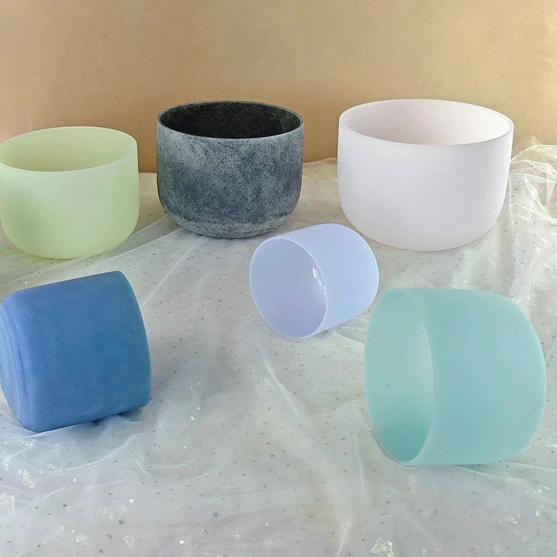 Gemstone Fusion Crystal Singing Bowl Set 432Hz 7 Pcs