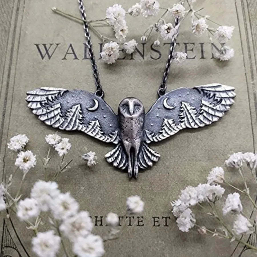 Owl Pendant Necklace Stainless Steel Unisex Fashion Jewelry