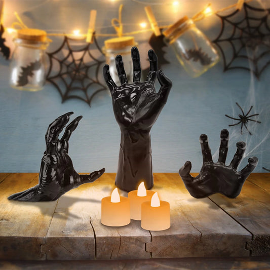 Set Of Three Eerie Reaching Hands Wall Mounted Halloween Decoration