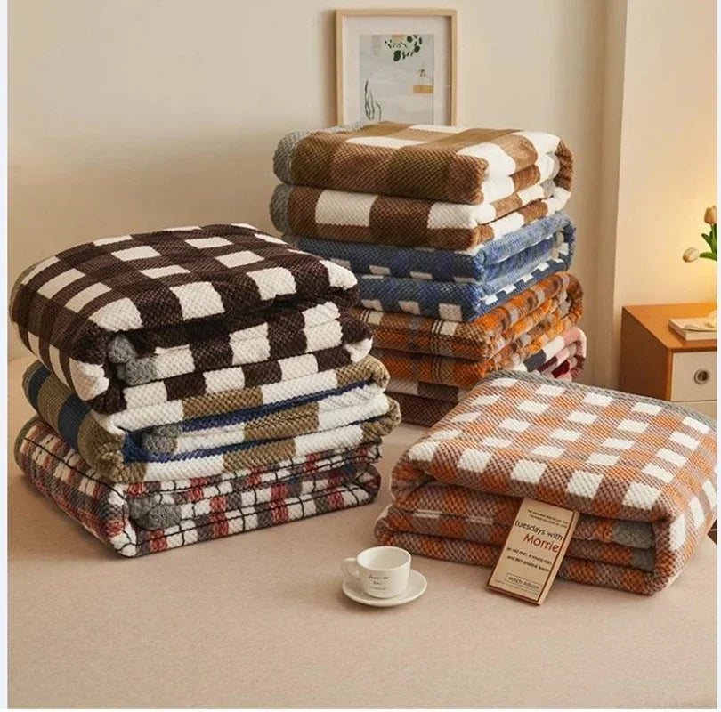 Knit Chenille Blanket Throw Machine Washable For Couch