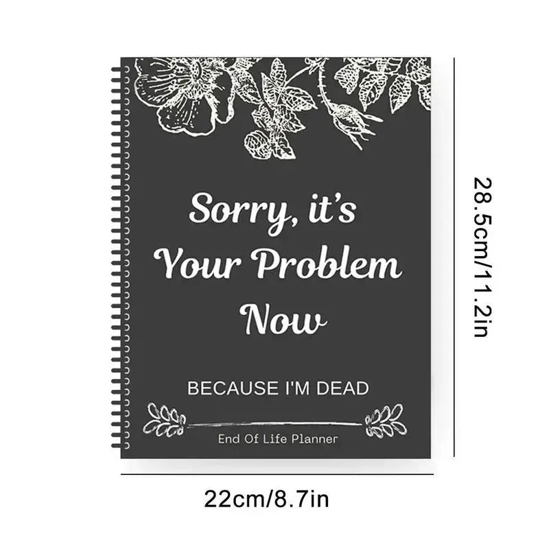 Funny End Of Life Planner Workbook Stress Free Gift Organizer