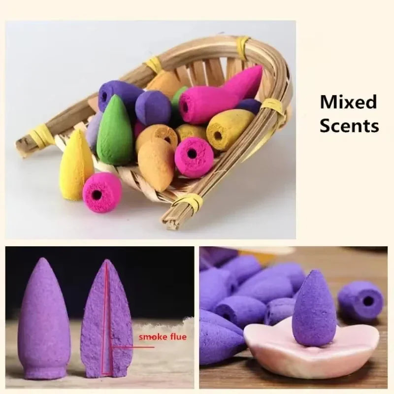Backflow Incense Cones for Waterfall, Mixed Natural Scents