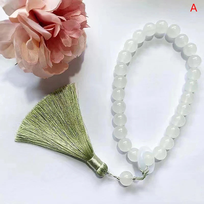 Tibetan Buddhist Jade Stone Mala Bracelet And Necklace Set