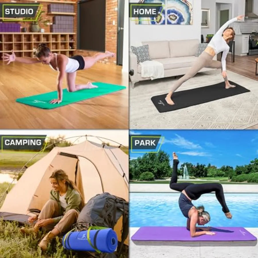 Yoga And Pilates Mat With Carrying Strap EVA High Density