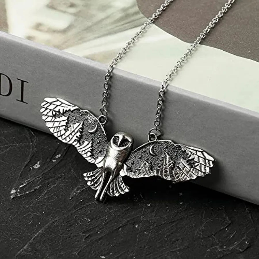 Owl Pendant Necklace Stainless Steel Unisex Fashion Jewelry