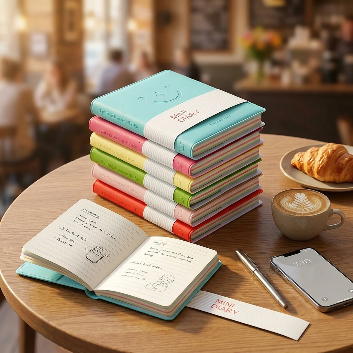 Six Pack Mini Pocket Notebooks With Leather Cover For Work