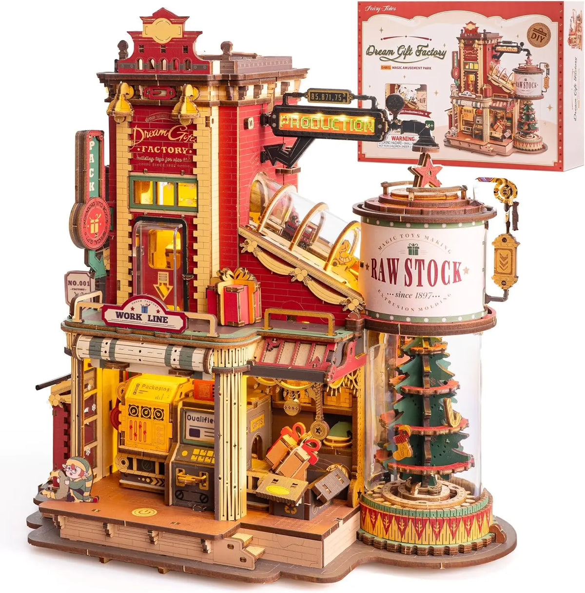 ROKR Wooden Mini Dollhouse 3D Puzzle Model Building Kit