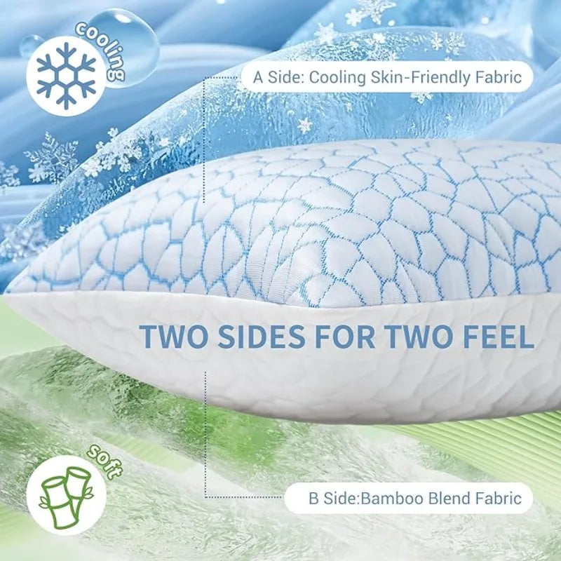 SheRest Cooling Memory Foam Pillow With Ice Silk Cover