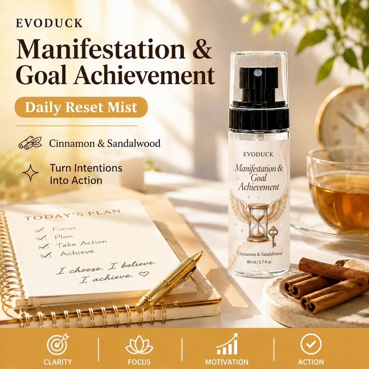 Cinnamon And Sandalwood Aura Room Spray For Home Office Meditation Ritual