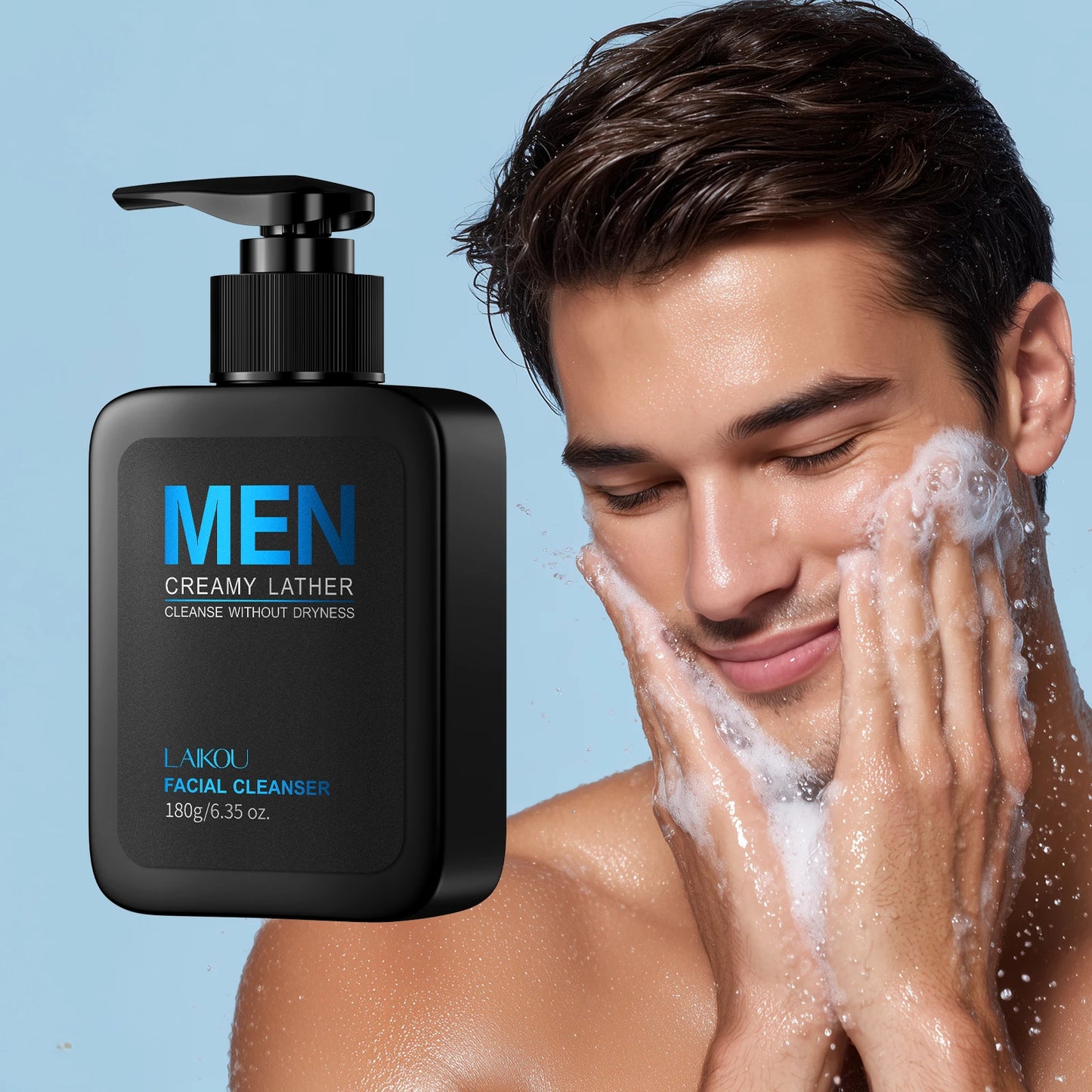 LAIKOU Men Skincare Set Four Piece Fast 3 Minute Routine