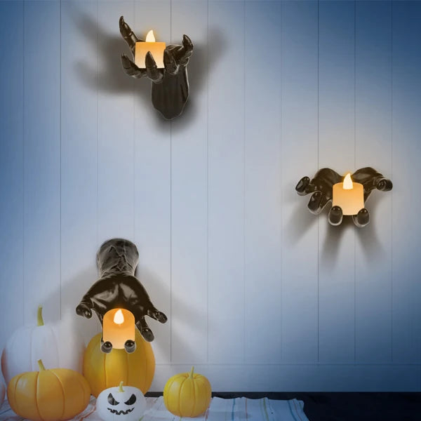Set Of Three Eerie Reaching Hands Wall Mounted Halloween Decoration