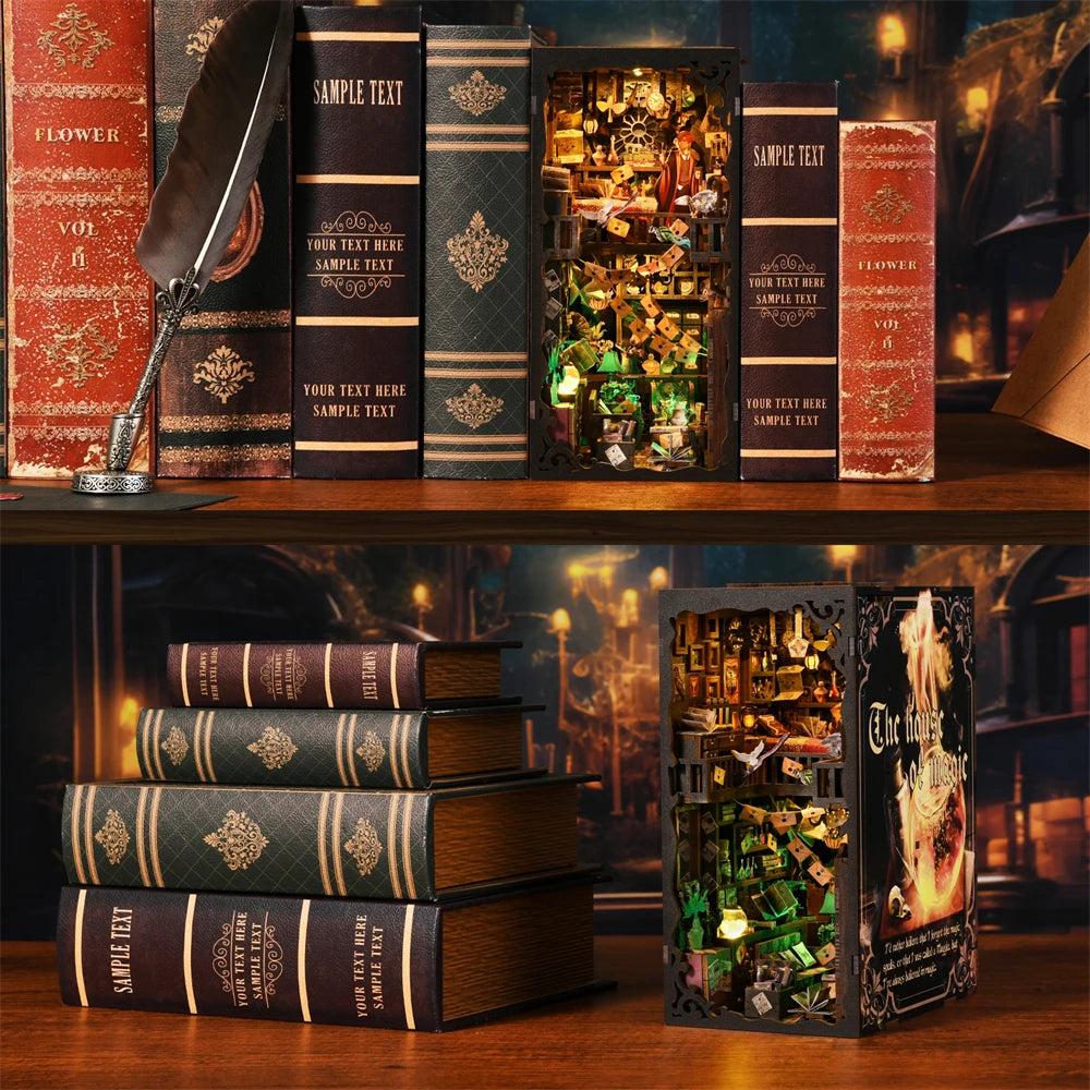 AslowSnail Diy Wooden Magic House Book Nook Kit For Shelves