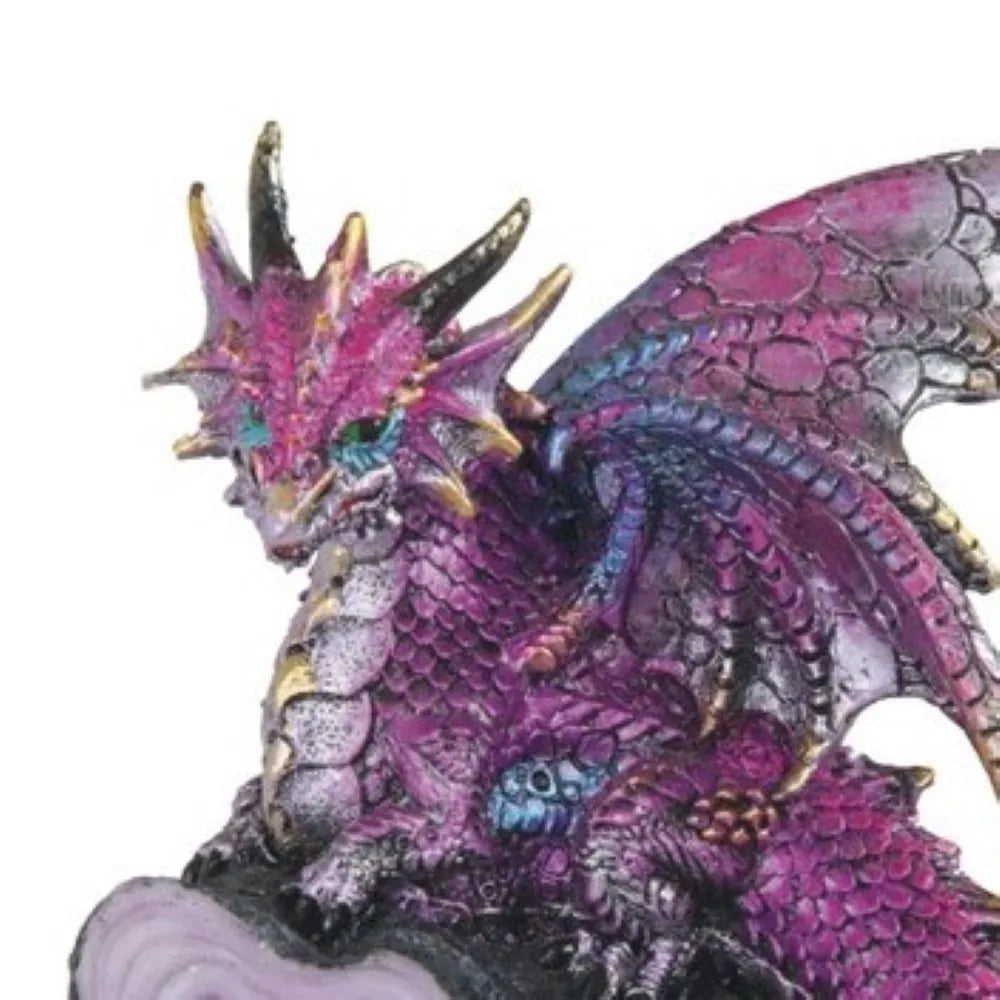 Stealstreet Fantasy Dragon Resin Figurine With Crystal Base