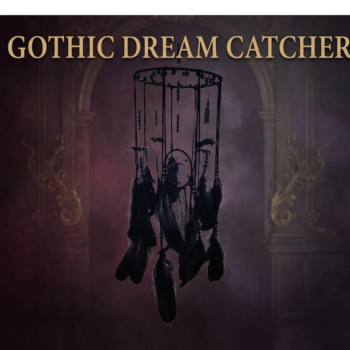 Gothic Bat Dreamcatcher Wall Hanging For Halloween Home Decor