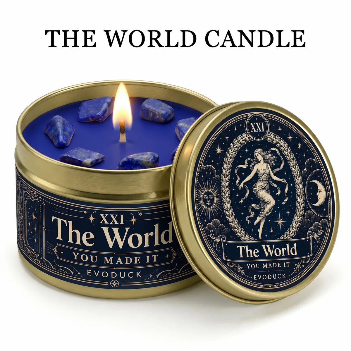 Evoduck The World Tarot Scented Candle For Spiritual Rituals