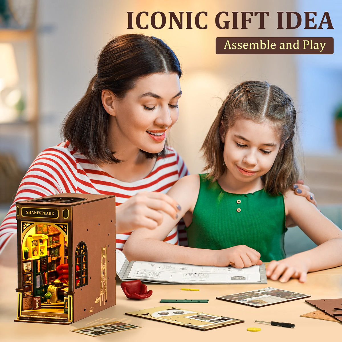 Rolife DIY Book Nook Kit Bookstore 3D Model Puzzle Gift