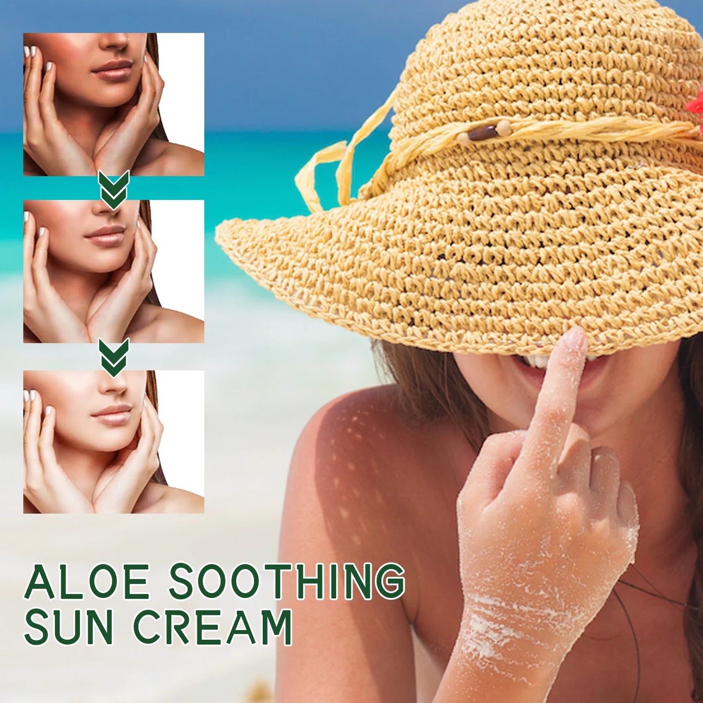 Ouhoe Aloe Vera Sunscreen SPF 50 Hydrating Cream For Daily Sun Protection