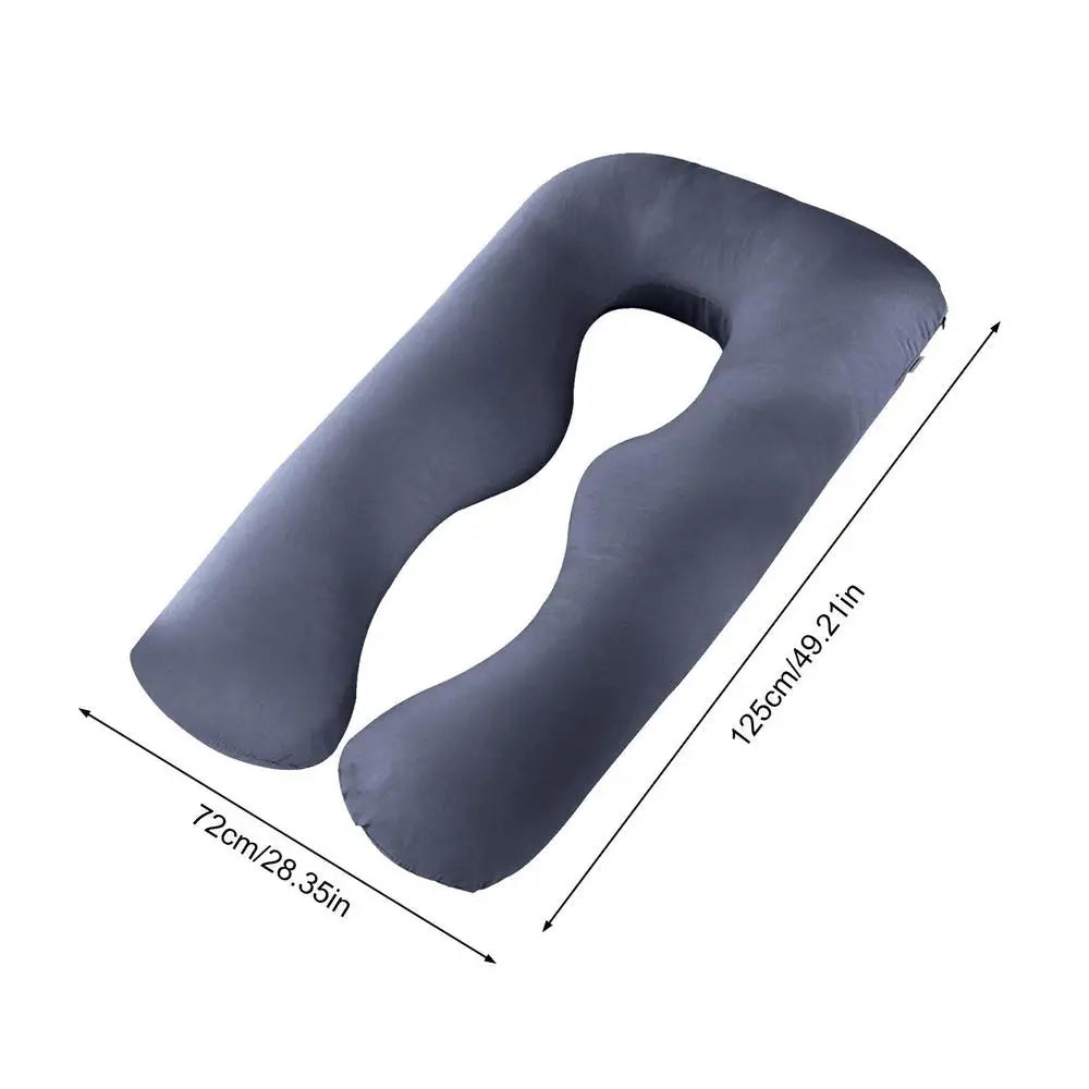 U-Shaped Full Body Pillow With Removable Cover For Side Sleepers