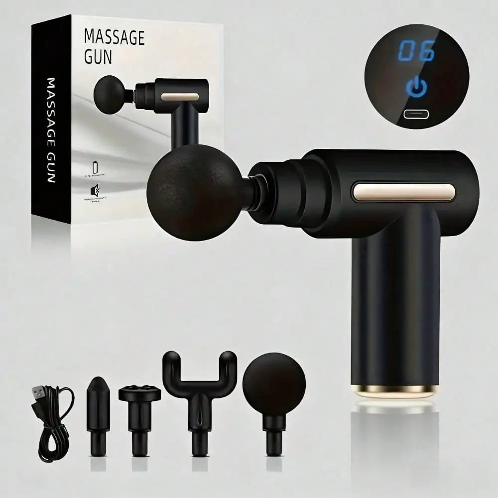 Electric Fascia Massage Gun Portable Muscle Massager With LED Screen