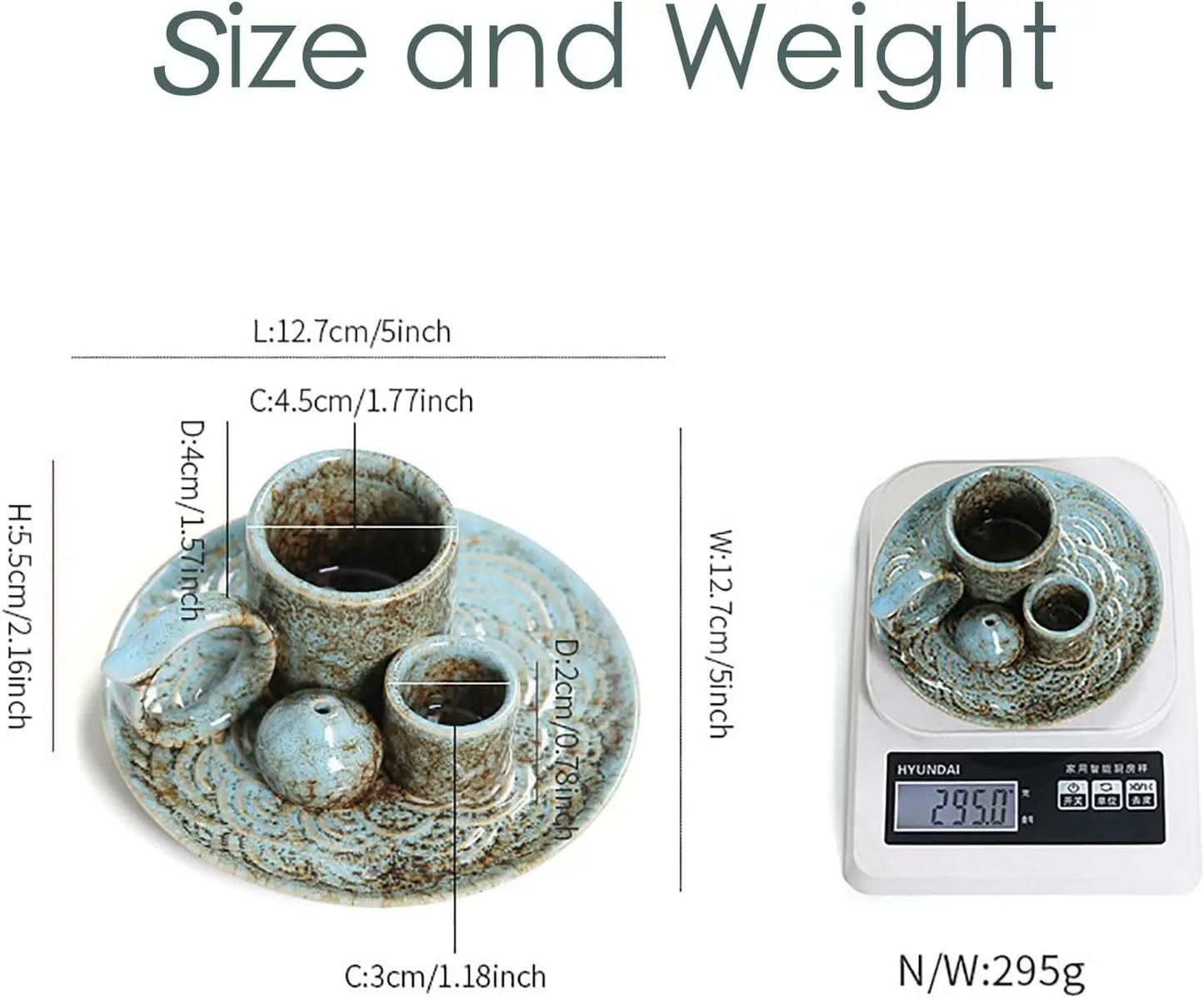 Ceramic 4-In-1 Incense Burner With Handle Sage Palo Santo