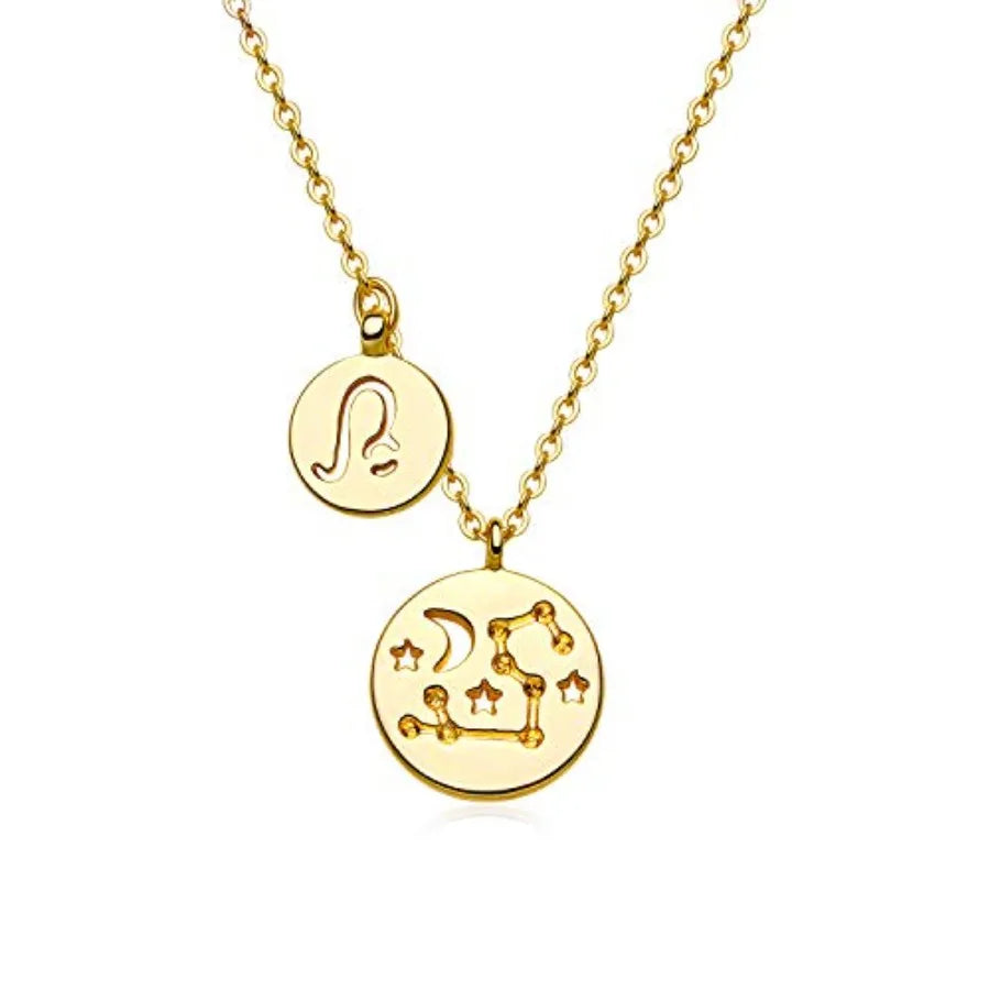 18K Gold Plated Astrology Zodiac Necklace With Constellation Pendant