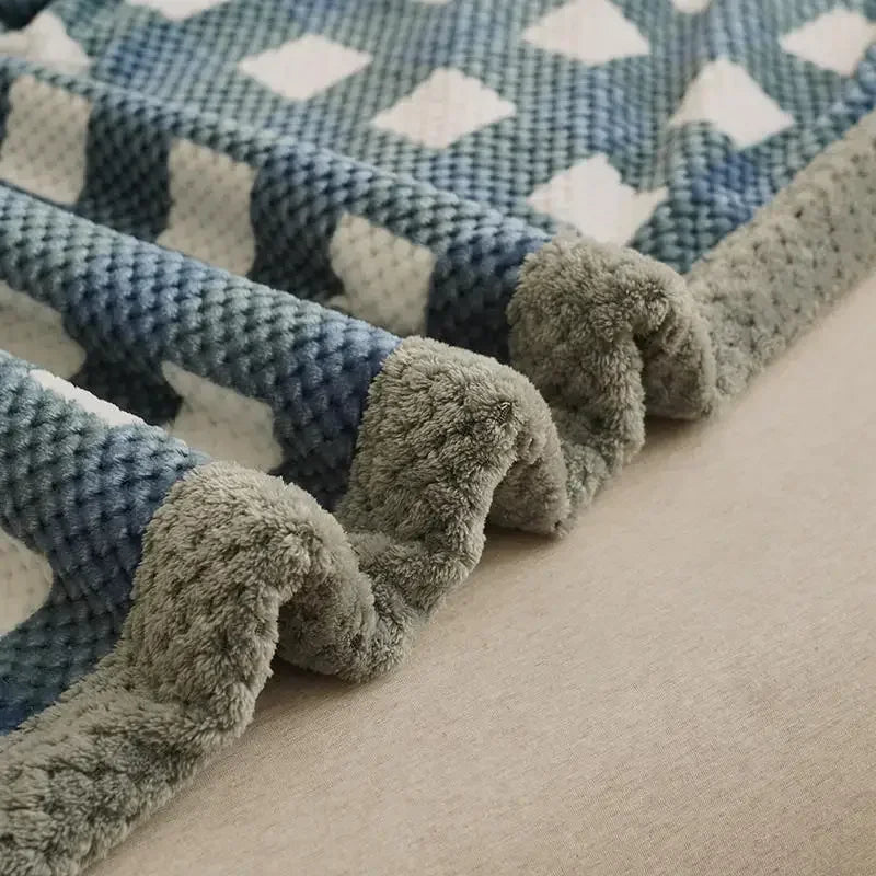 Knit Chenille Blanket Throw Machine Washable For Couch