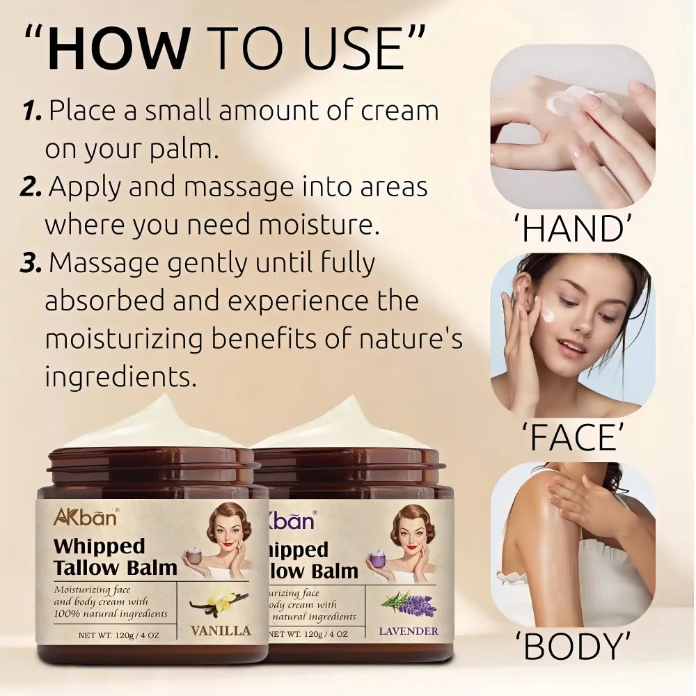 Whipped Tallow Balm With Olive Oil For Deep Hydration