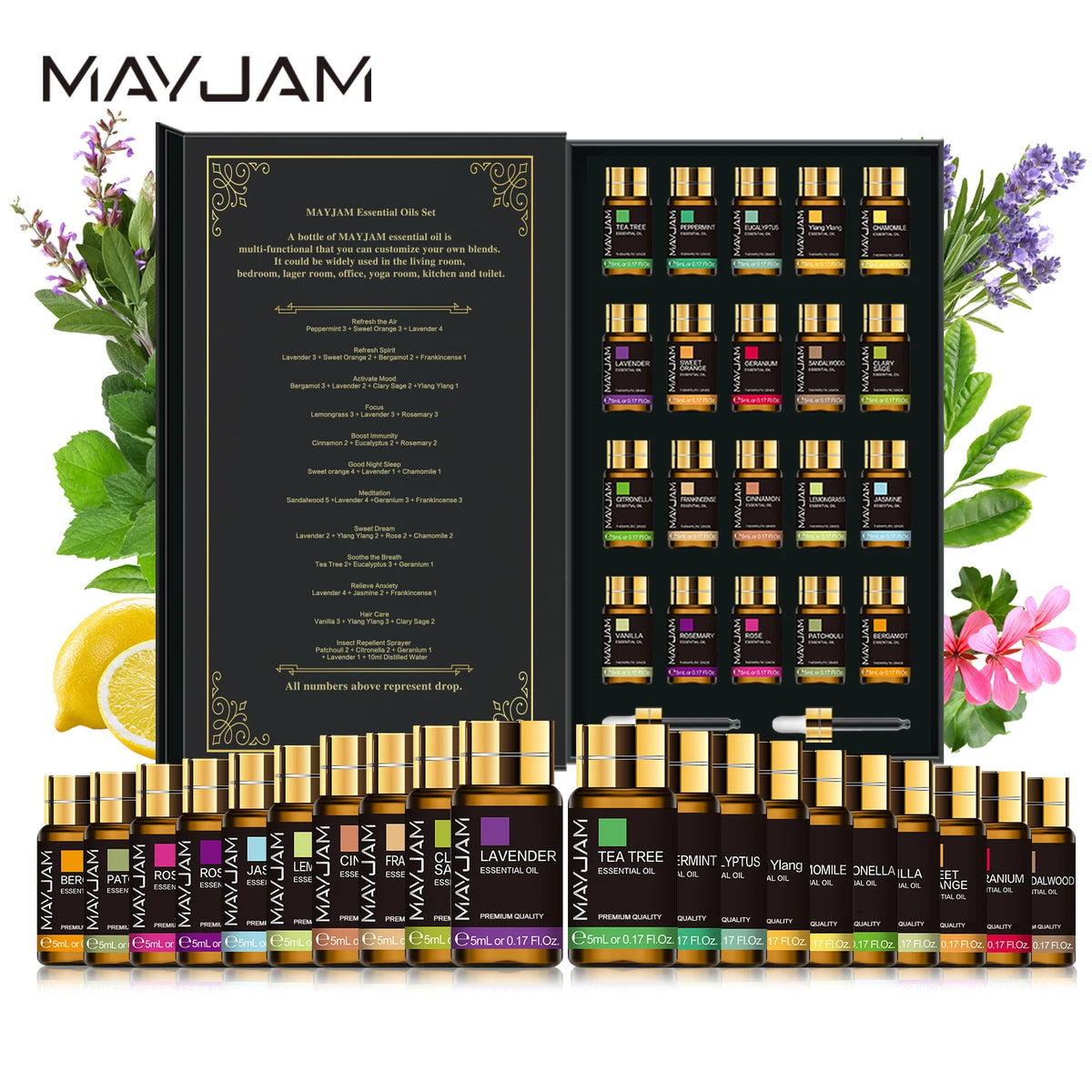 Mayjam Pure Essential Oils Set Natural Aromatherapy Blend