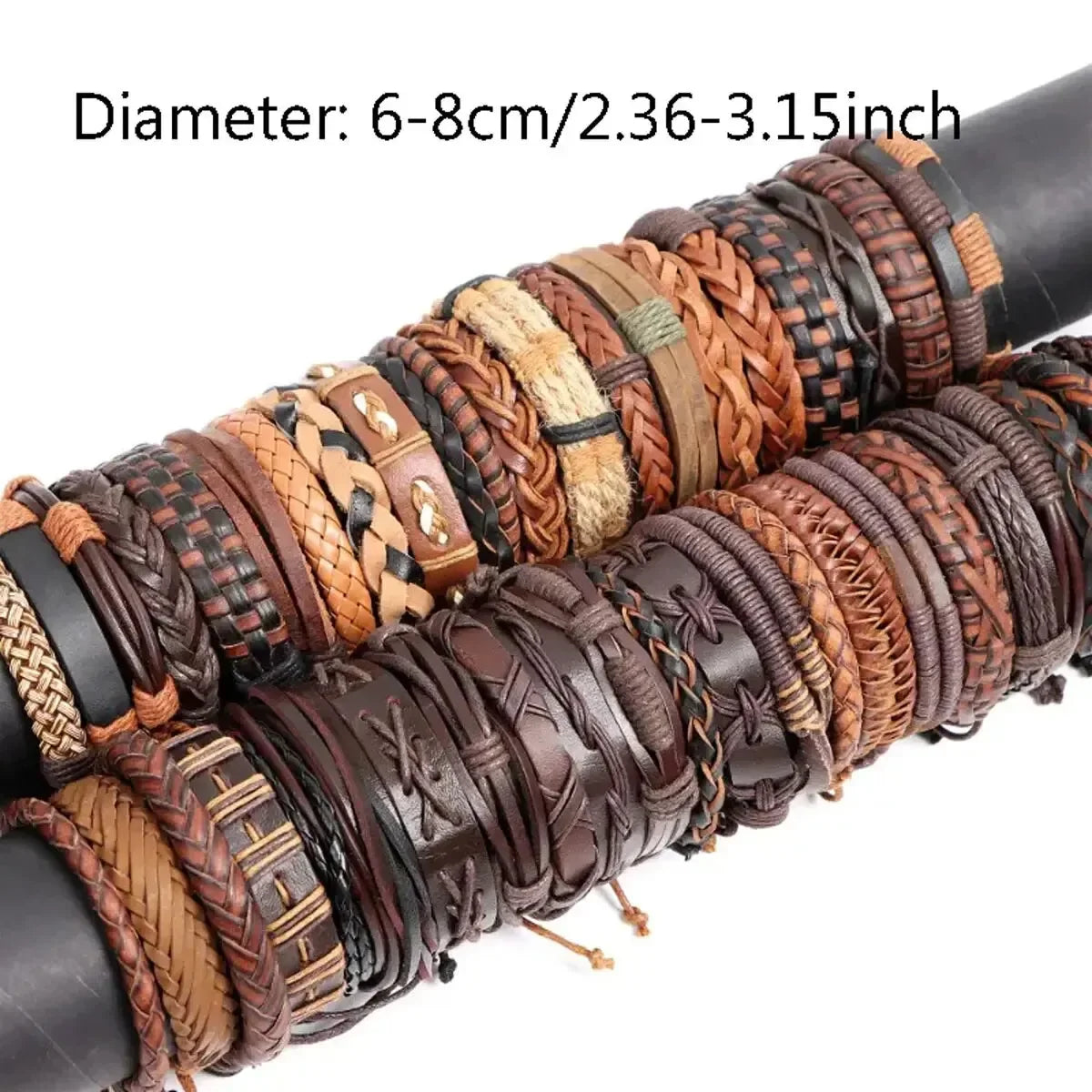 Random Style Leather Rope Bracelet Set For Men And Women