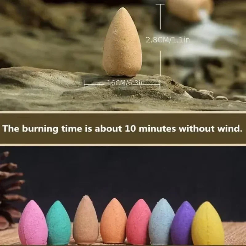 Backflow Incense Cones for Waterfall, Mixed Natural Scents