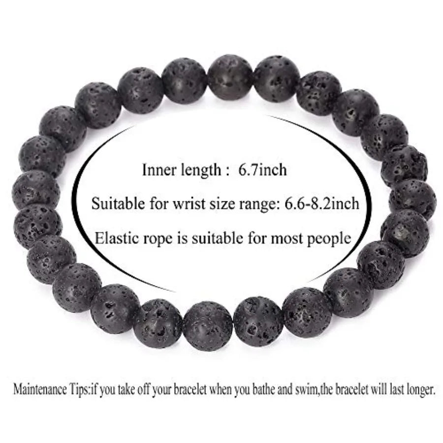 Natural Lava Rock Diffuser Bracelet For Men And Women
