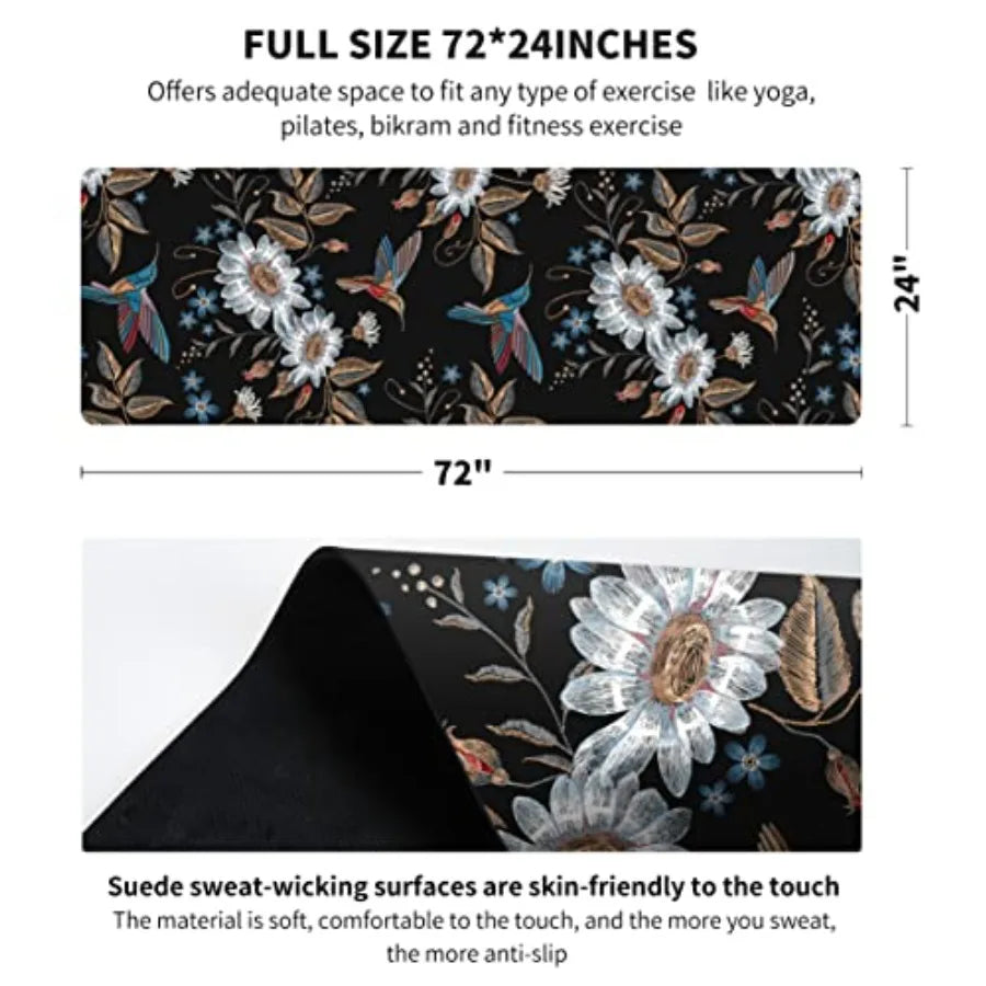Printed Travel Yoga Mat With Carrying Bag Non Slip