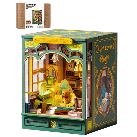 Rolife Quiet Corner Study Book Nook Diy Miniature Model Kit