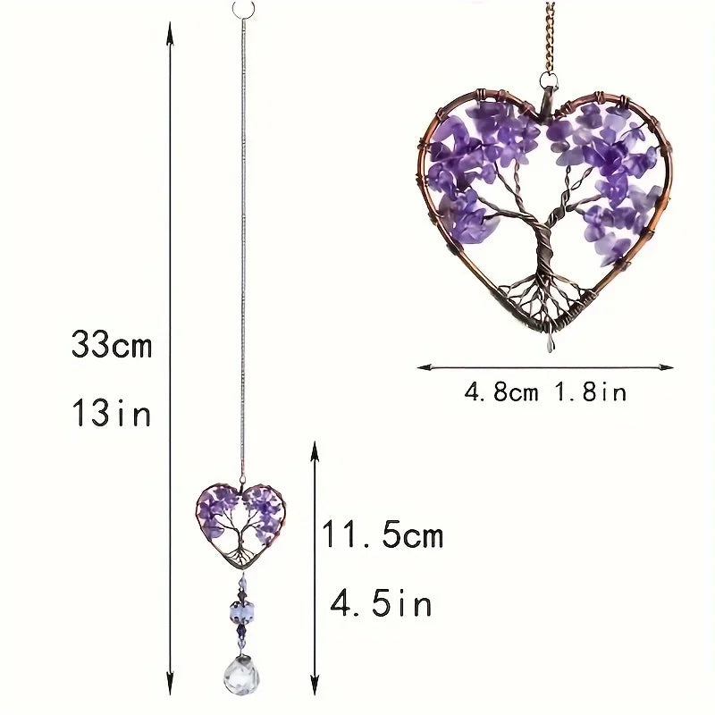 Rainbow Crystal Sun Catcher Tree of Life Window Ornament