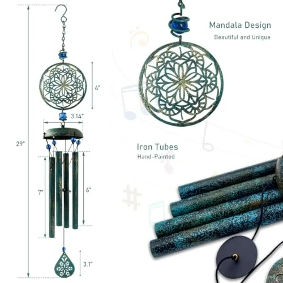 Wind Chimes Outdoor Zen Garden Decor Mandala Design