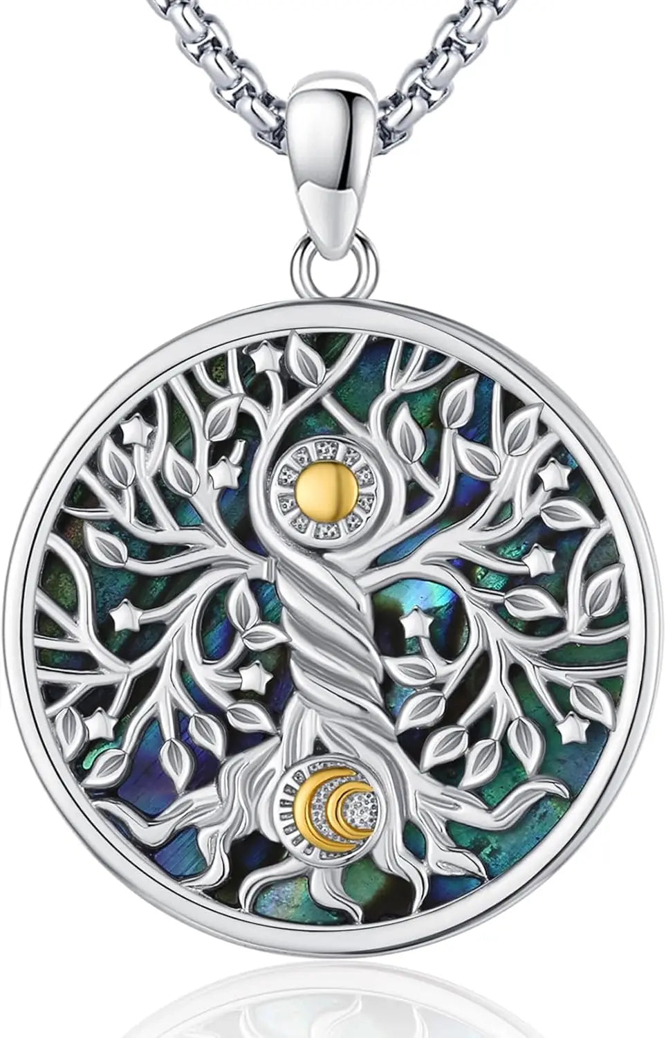 DRINSPER 925 Sterling Silver Tree Of Life Pendant Necklace