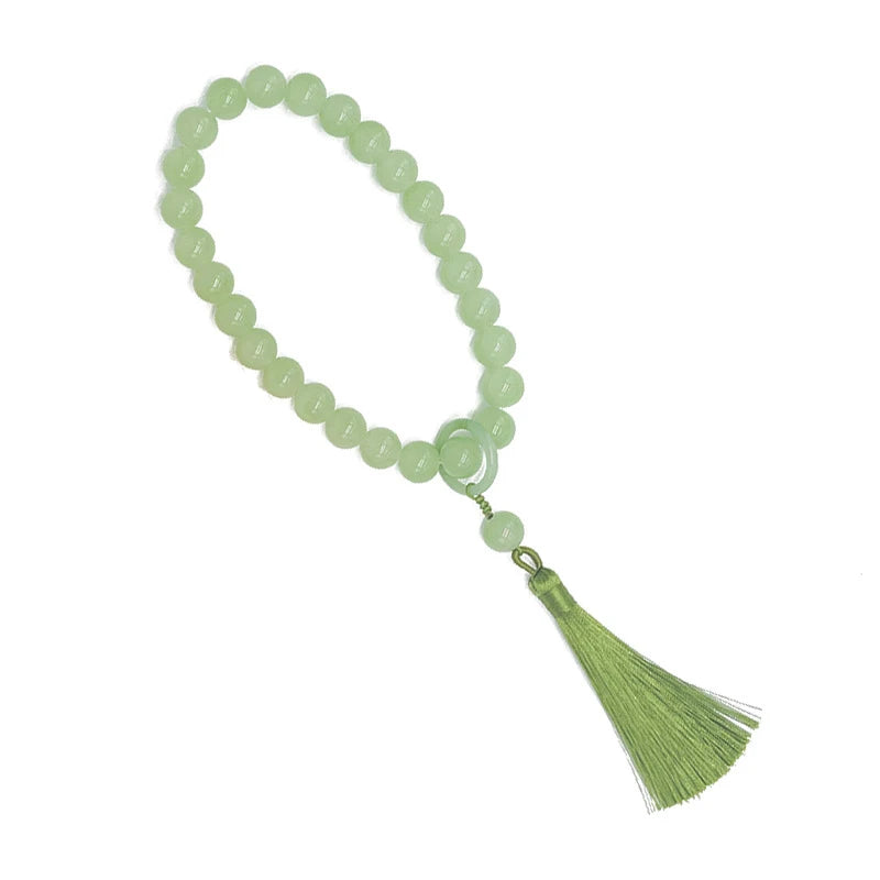 Tibetan Buddhist Jade Stone Mala Bracelet And Necklace Set
