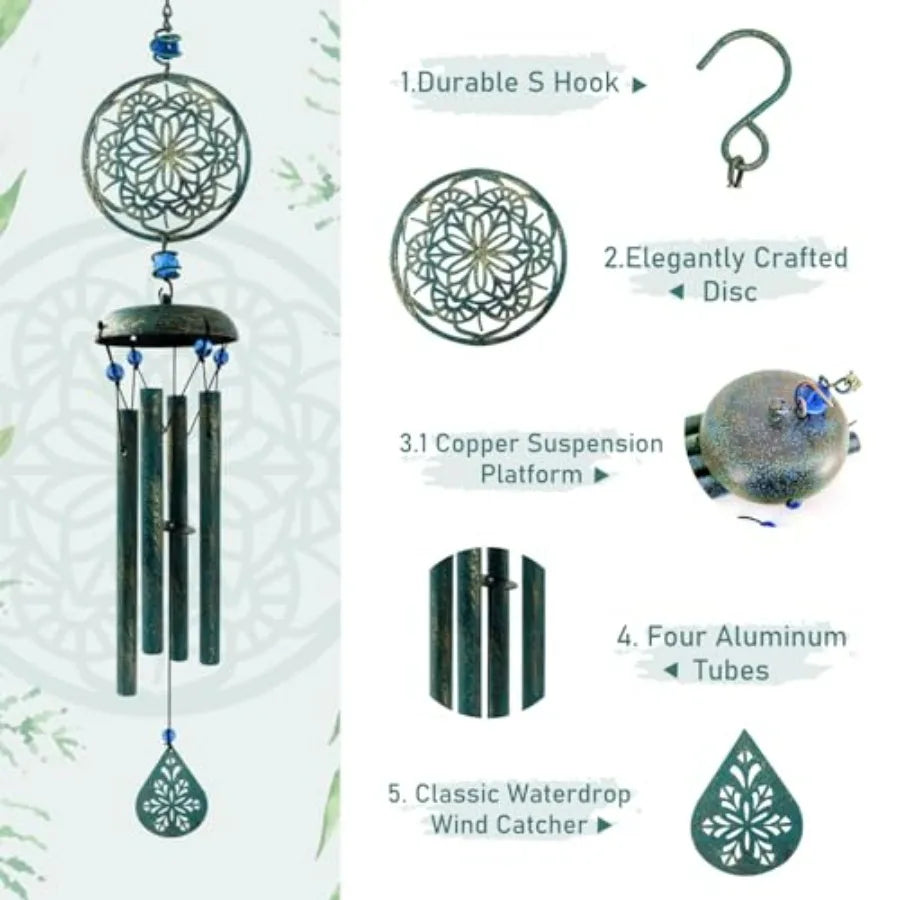 Wind Chimes Outdoor Zen Garden Decor Mandala Design