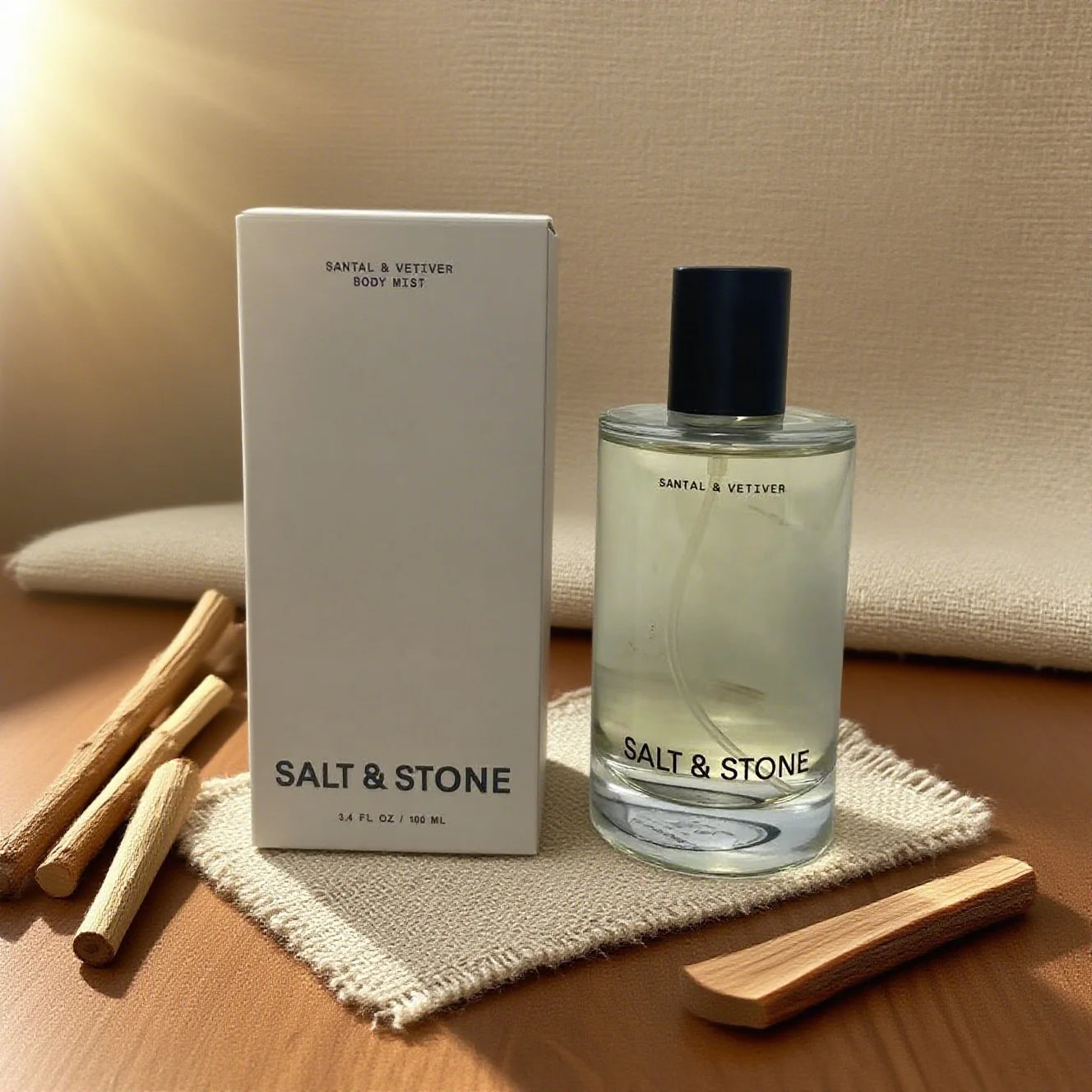 Salt and Stone Perfume Mist | 100ml / 3.4 fl oz Body & Hair Fragrance for Women & Men | Long Lasting Unisex Scent, Gift Set