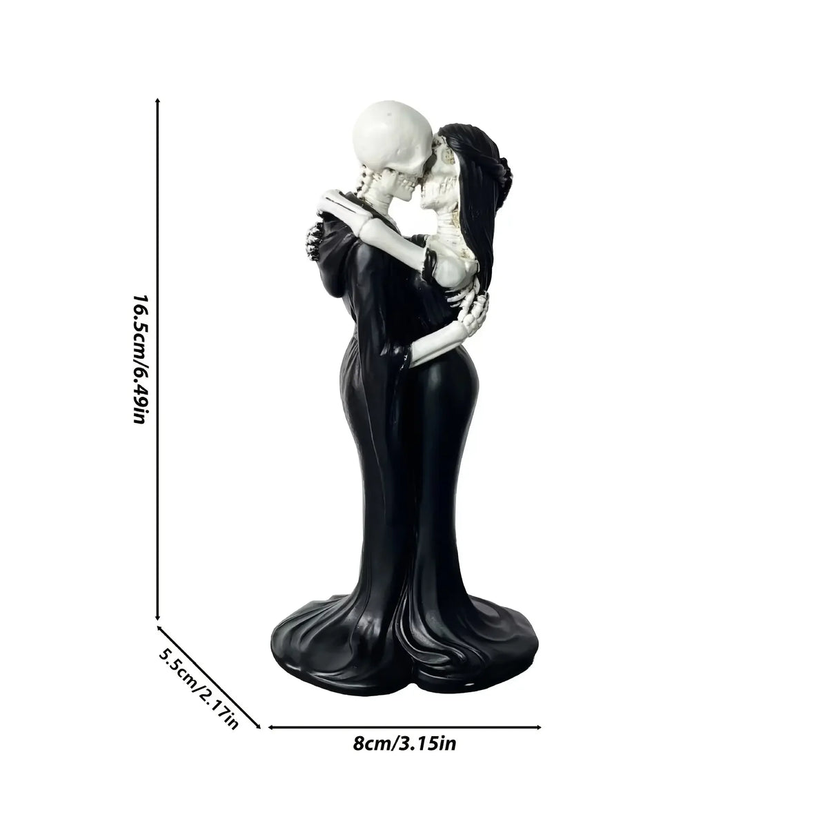 Loving Skull Couple Statue Spooky Resin Home Decor Figurine
