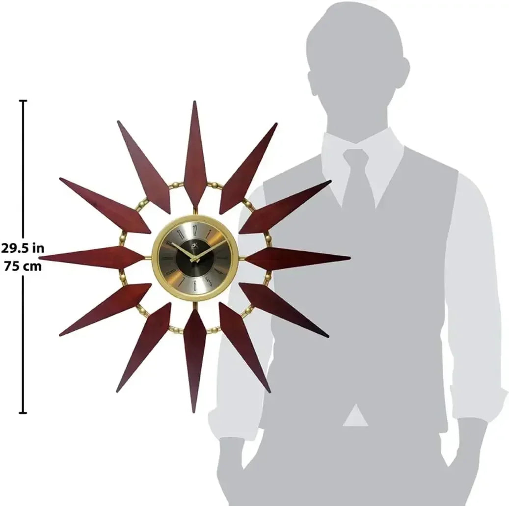Orion Starburst Wall Clock Mid Century Modern 30 inch